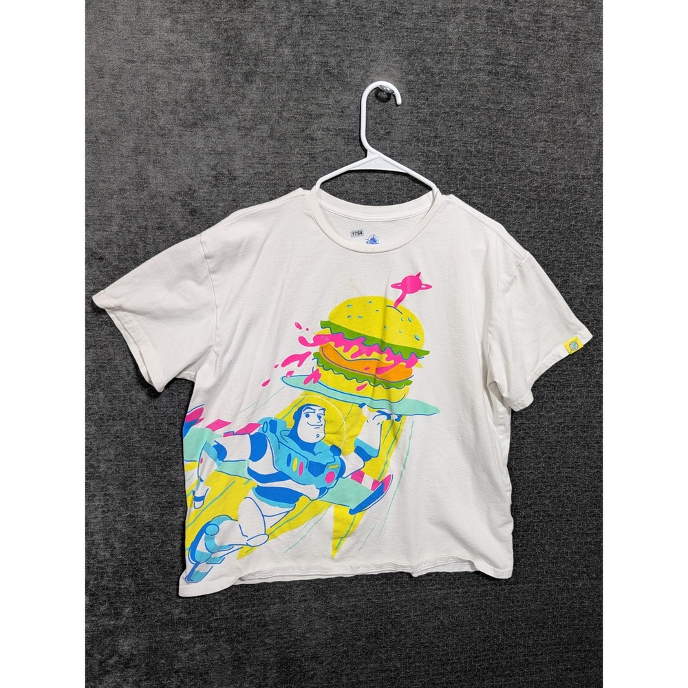 Disney Toy Story Buzz Lightyear Pizza Planet Graphic Tee White Large 1754